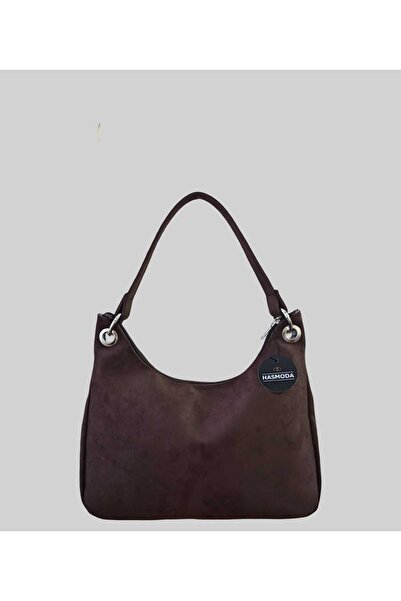 HAS MODA Kadın Süet Halka Detaylı Omuz ve Çapraz Askılı Günlük Şık Tasarım Çanta