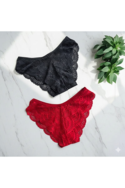 Hade Brezilian Stili 2 Li Dantelli Seksi Fantazi Külot Seti