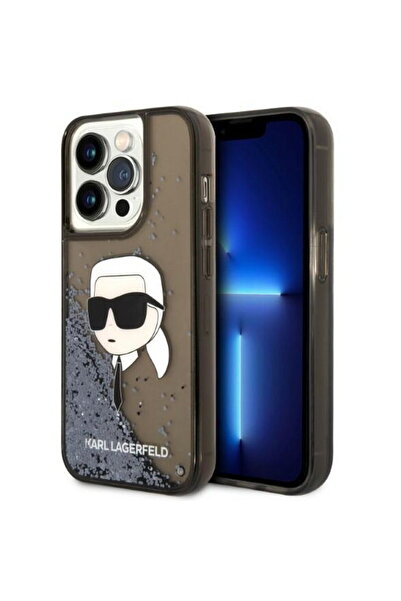 Karl Lagerfeld HusДѓ Liquid Glitter Karl Head pentru iPhone 14 Pro, Negru