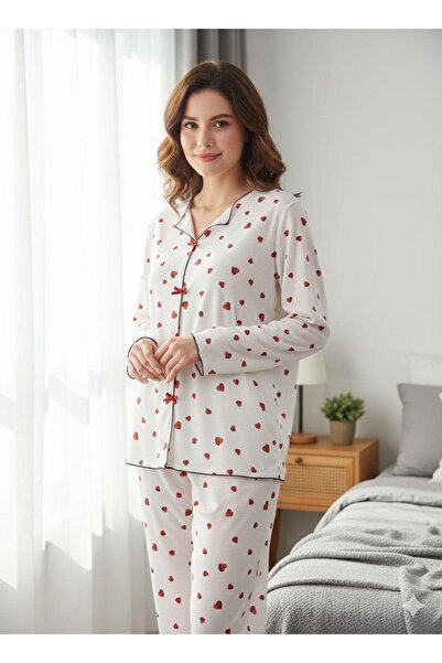 PEMBİŞ HOMEWEAR طقم بيجامة بون روز مع شريط