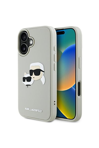 Karl Lagerfeld Husa pentru iPhone 16 - 3D Design (KLHCP16SRBCKCHLE) - Beige R...