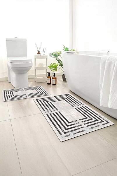 Monnhein 2 buc Covoraș de baie, covor moale de baie, cu bază anti-alunecare, ...