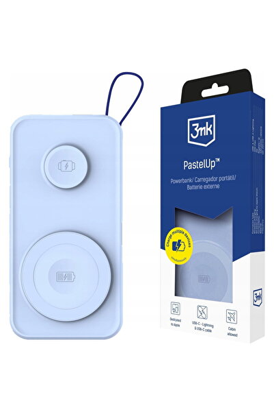 3MK PastelUp, 10000mAh, 22.5W, USB 1A1C, Albastru
