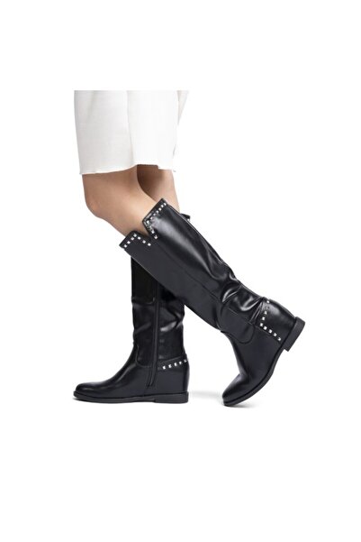 Sofia Store Cizme dama lungi din piele ecologica cu tinte Venus