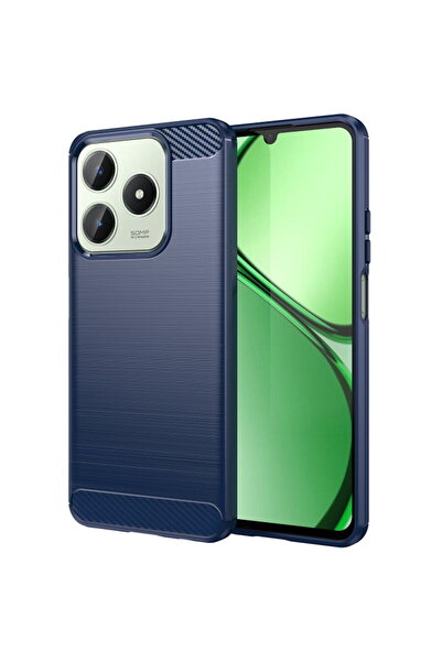 Techsuit Husa pentru Realme C63 / C61 - Carbon Silicone - Blue