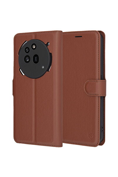 Techsuit Husă pentru Nothing Phone (3a) Pro - Folio din piele - Maro