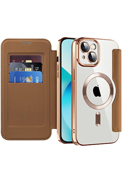 Techsuit Husa pentru iPhone 13 - SmartMag Book Case - Brown