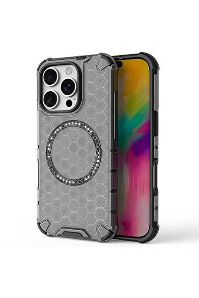 Techsuit Husă pentru iPhone 16 Pro - HoneyComb Shield MagSafe - Negru