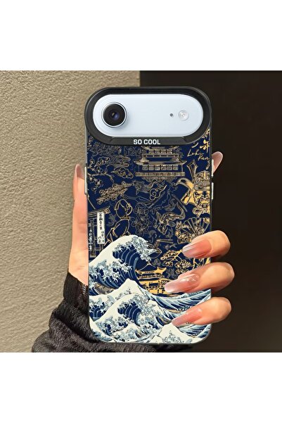 Caseji Iphone 17 air compatible dirt-resistant samurai wave print phone case ...