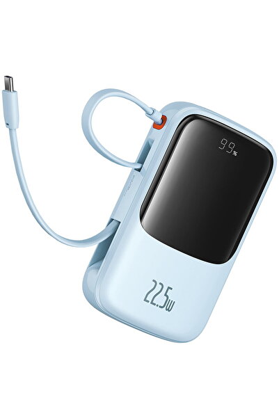 Baseus 2x Type-C USB 22.5W 10000mAh + Cablu Type-C Albastru
