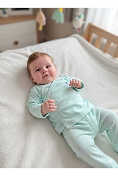 Pierre Cardin %100 Pamuk Çıtçıt Kapamalı Patikli Uzun Kollu Bebek Takımı