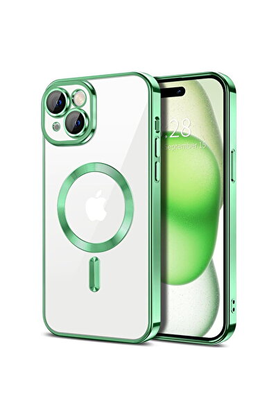 Techsuit Husa pentru iPhone 15 Plus - Luxury Crystal MagSafe - Light Green