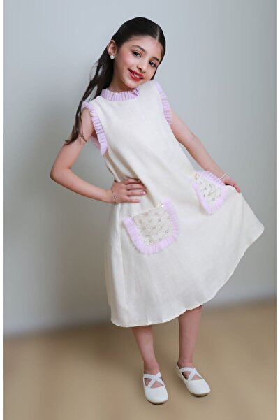 gmax Girls' dress with ruffles and pockets