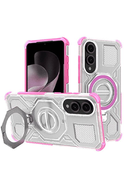 Techsuit Husa pentru Samsung Galaxy S25 Edge - Carbon Shield PRO - Pink Trans...