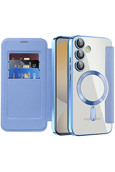 Techsuit Husa pentru Samsung Galaxy S24 FE - SmartMag Book Case - Light Blue