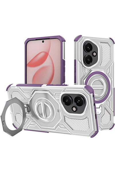 Techsuit Husa pentru Honor 400 - Carbon Shield PRO - Purple Transparent