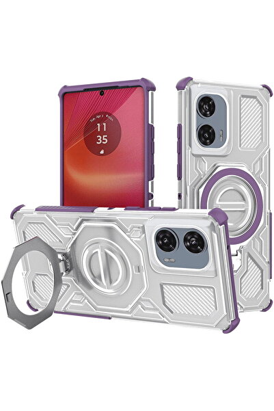 Techsuit Husa pentru Motorola Edge 50 Fusion - Carbon Shield PRO - Purple Tra...