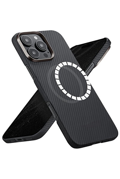 Techsuit Husă pentru iPhone 16 Pro - Fibră de Aramidă MagSafe - Negru