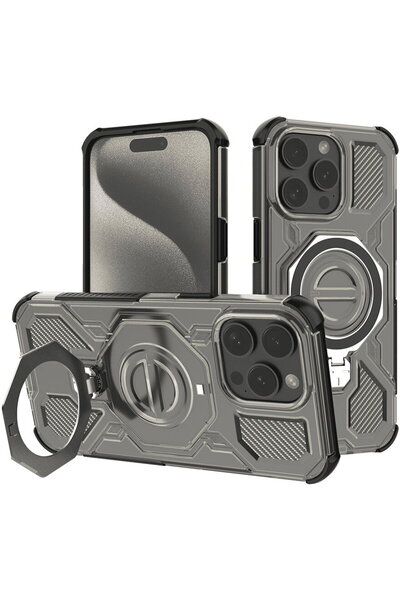 Techsuit Husa pentru iPhone 15 Pro - Carbon Shield PRO - Smoke Black