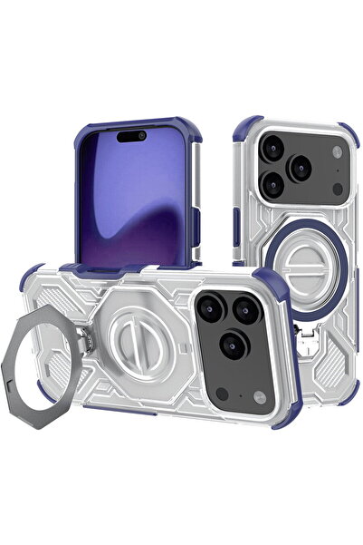Techsuit Husa pentru iPhone 17 Pro - Carbon Shield PRO - Blue Transparent