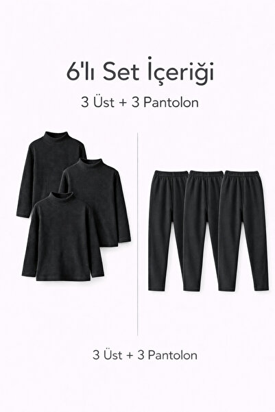 mini kanka Set de lenjerie termică unisex cu 6 piese – Top cu mâneci lungi și...