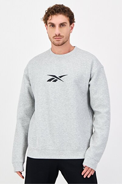 Reebok Men Sportswear Fit Long Sleeve Outdoor Sweatshirt, Grey