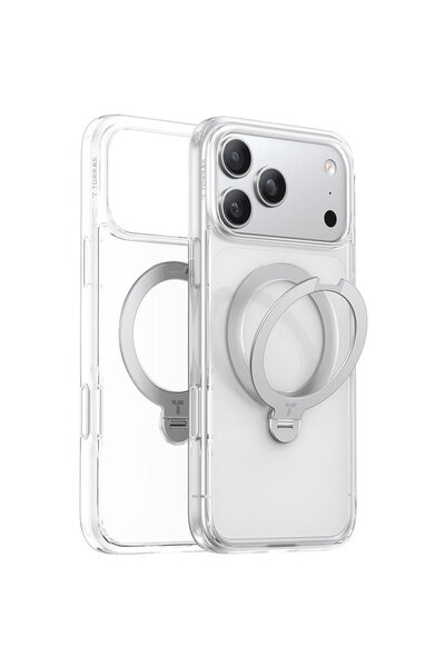 TORRAS Husa pentru iPhone 17 Pro Max - Ostand Spin MagSafe Series - Clear