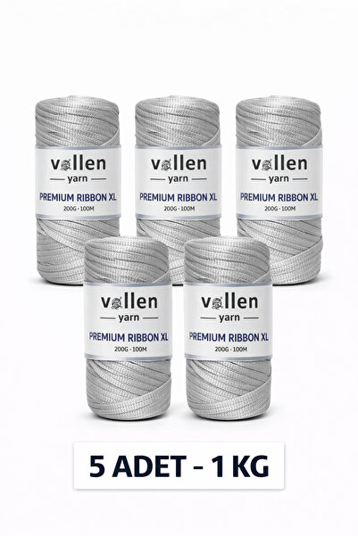 vollen yarn 5 ADET Premium 1000gr/4mm Polyester Ribbon Ip,makrome Ipi,çanta I...