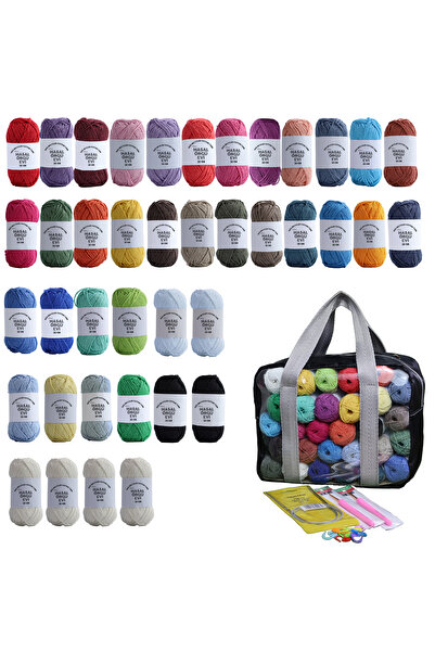 Masal Örgü Evi 25 Gram Mini Cotton Series 100% Cotton Knitting Yarn 40 Pieces...