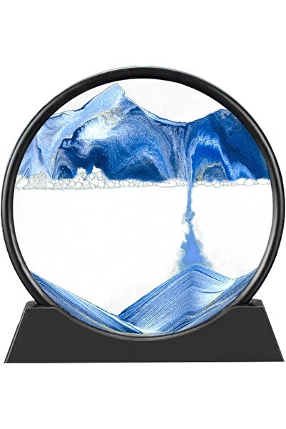 genric OneDcor Moving Sand Art Picture – 7 Inch Round Glass Liquid Motion San...
