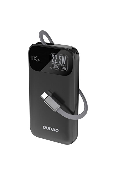 DUDAO K31 10000 mAh 22.5W PD with Built-in Cable - Black