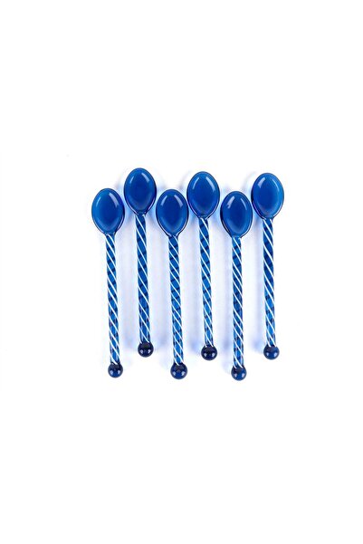 Mikasa Moor 6-Piece Blue Glass Teaspoon Set