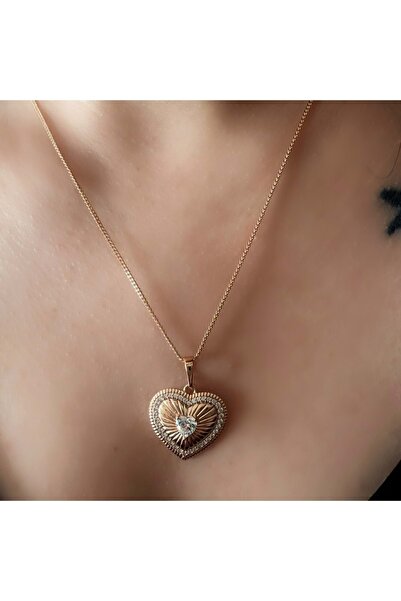 ACAR TAKI Xuping Stone Heart Necklace 45Cm-Rose Color Acr8490