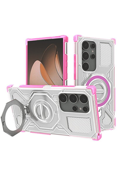 Techsuit Husa pentru Samsung Galaxy S24 Ultra - Carbon Shield PRO - Pink Tran...