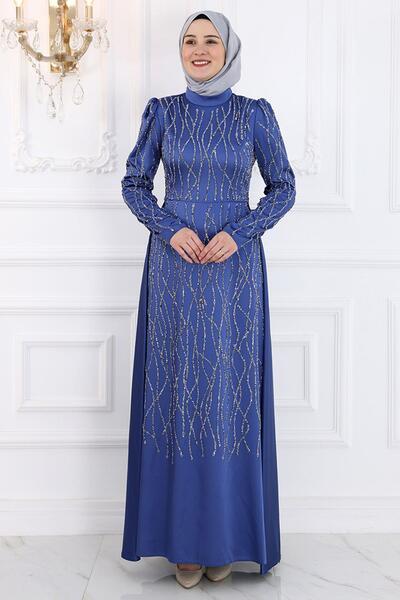 Modaviki Didem Evening Dress Indigo Isr986
