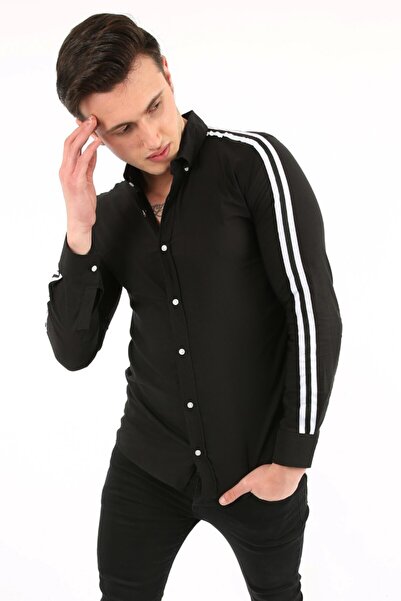 buğrahayalin قميص رجالي كاجوال بأكمام مخططة