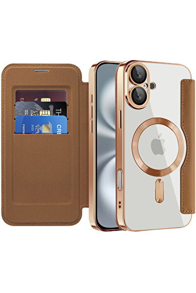 Techsuit Θήκη για iPhone 16 Plus - Θήκη SmartMag Book - Καφέ