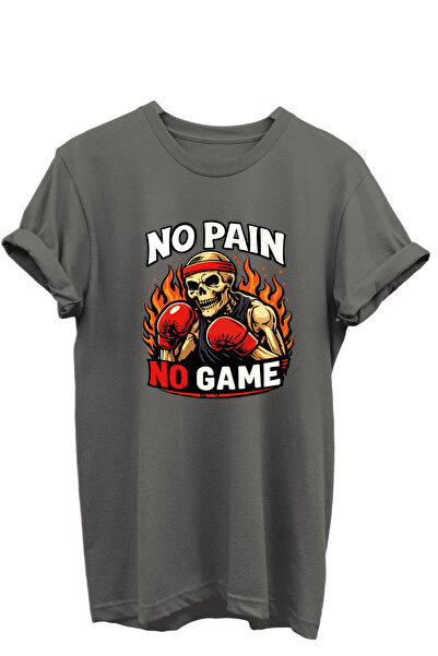 onsrawear Gym Athlete Boxing No Pain No Game Printed Unisex Basic T-Shirt