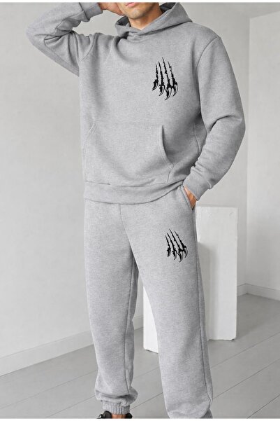 FUFLUNS Claw Printed Unisex Men/Women Hooded Oversize Bottom/Top Tracksuit Set