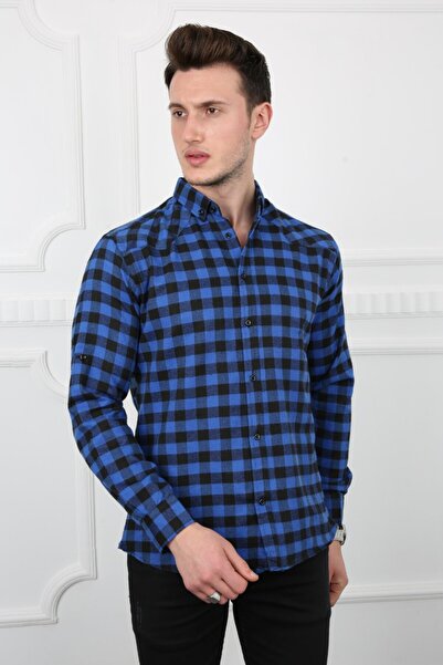 Giyimodam Men's Casual Winter Small Checkered Shirt