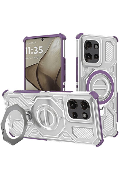 Techsuit Husa pentru Motorola Edge 50 - Carbon Shield PRO - Purple Transparent