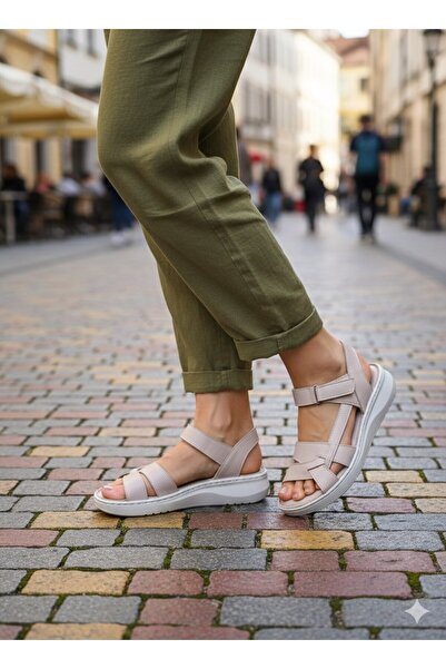 EGE GİYİM VE AYAKKABI SANDALE NOBLE 2017 ZENNE PENTRU FEMEI, PIELE, STONE