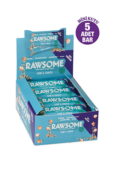 Rawsome Chia Ve Kakao Çekirdekli Glutensiz Ve Vegan Protein Bar 40g X 5 Adet