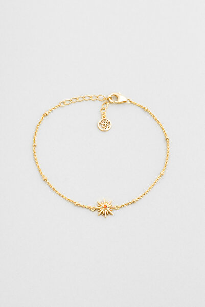 So CHIC... Aşk Yıldızı 18 Ayar Sarı Altın Kaplama 19 Cm Gümüş Yıldız Bileklik