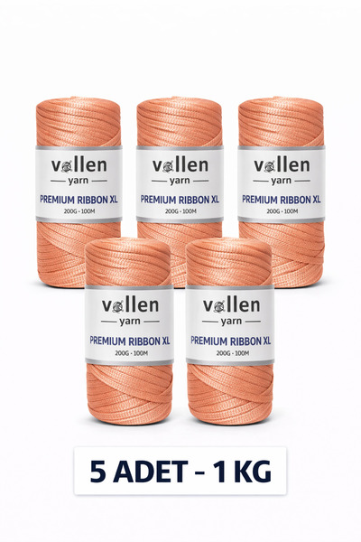 vollen yarn 5 ADET Premium 1000gr/4mm Polyester Ribbon Ip,makrome Ipi,çanta I...