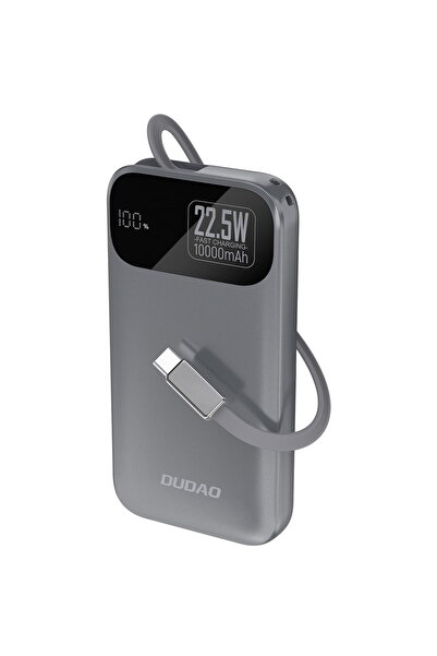 DUDAO K31 10000 mAh 22.5W PD with Built-in Cable - Gray
