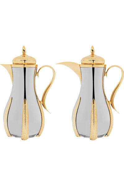 AZOZ MERCHLY thermos set, 1 liter, thermal glass inner shell, steel outer she...