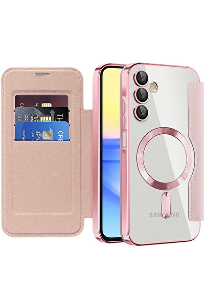 Techsuit Husa pentru Samsung Galaxy A15 4G / A15 5G - SmartMag Book Case - Pink