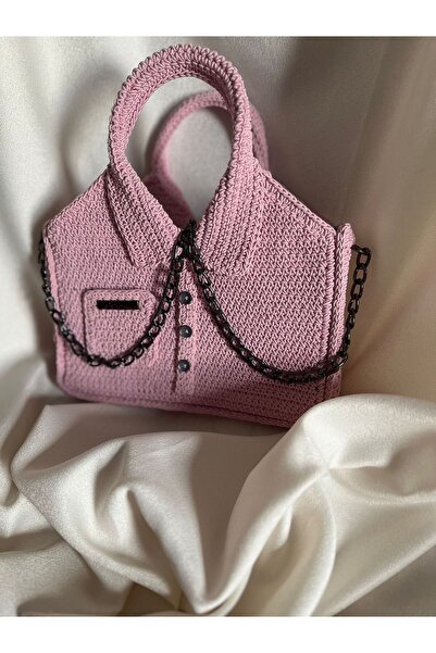 İhtiyacımVar Arm Bag, Perfect Design Pink Color, Lined Zippered Chain Pocket ...