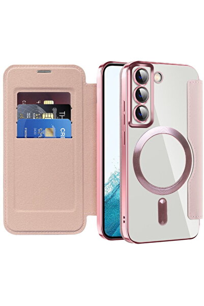 Techsuit Husa pentru Samsung Galaxy S22 5G - SmartMag Book Case - Pink